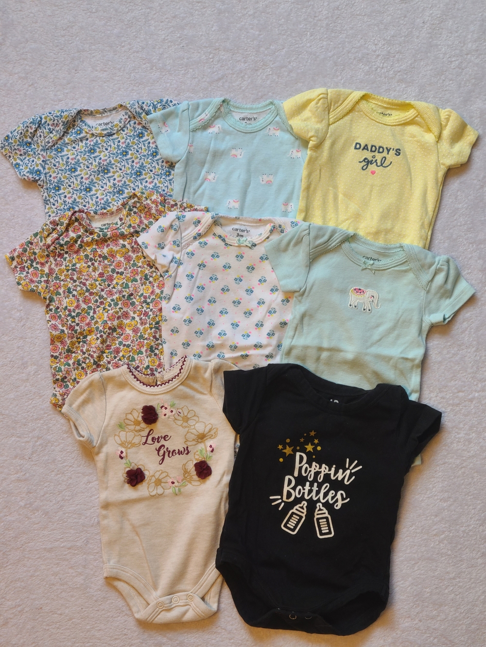 8 Short Sleeve Onesie Bundle